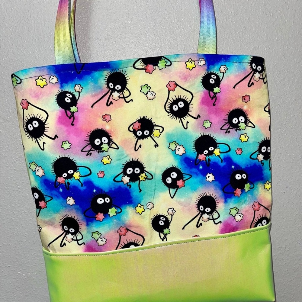 Colorful Soot Sprite Print Tote Bag